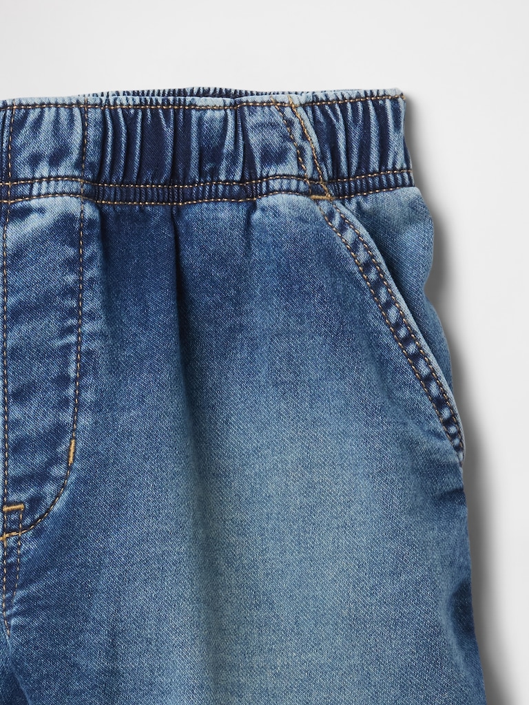 Kids High Rise Relaxed Pull-On Sweatpant Jean Shorts