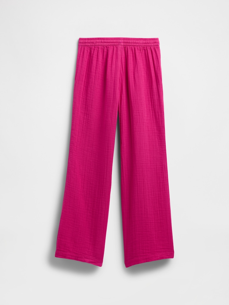 Kids Pull-On Wide-Leg Gauze Pants