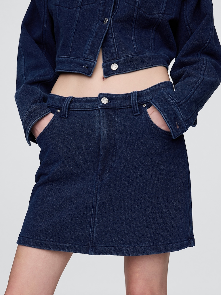 French Terry Denim Skirt