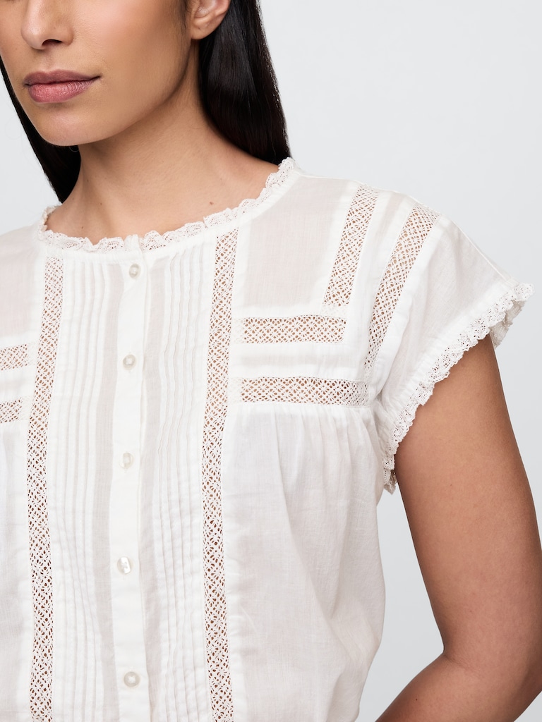 Ruffle Pintuck Crop Top