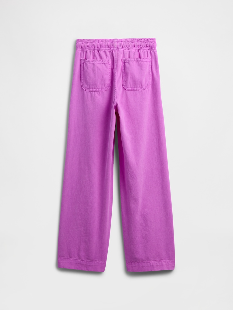 Kids High Rise Pull-On Wide-Leg Jeans