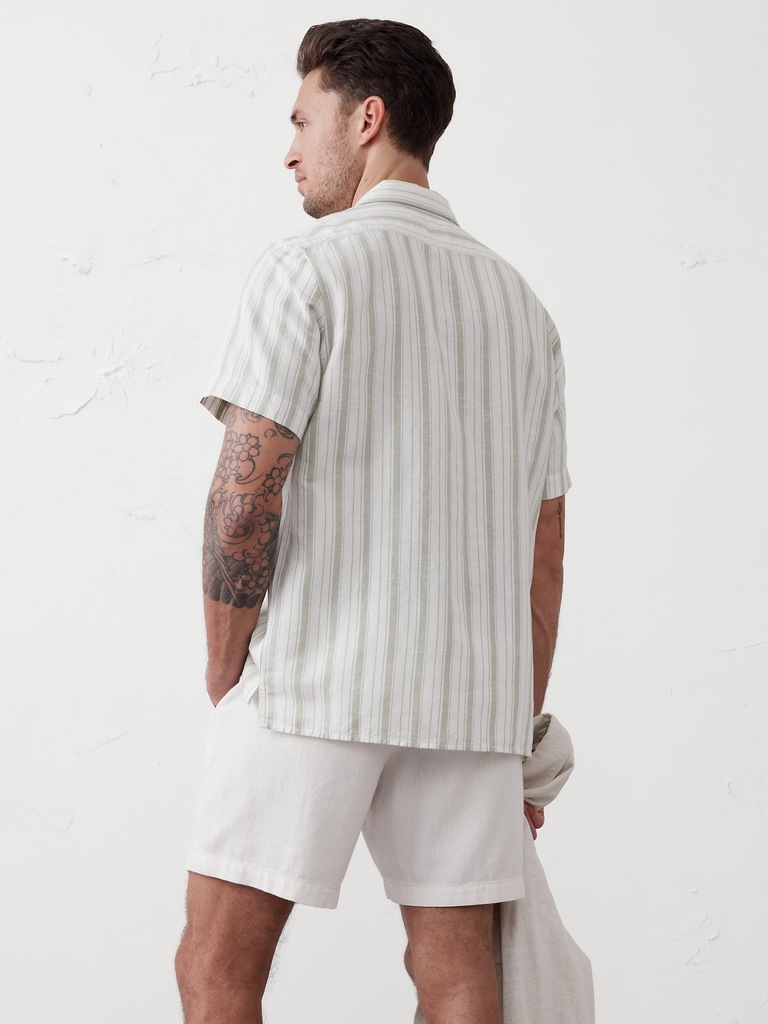 Standard-Fit Linen-Blend Resort Shirt