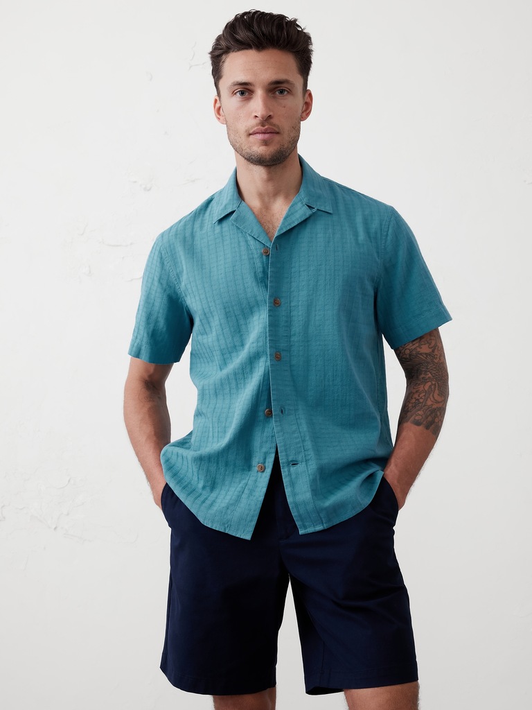 Standard Fit Textured Resort Shirt