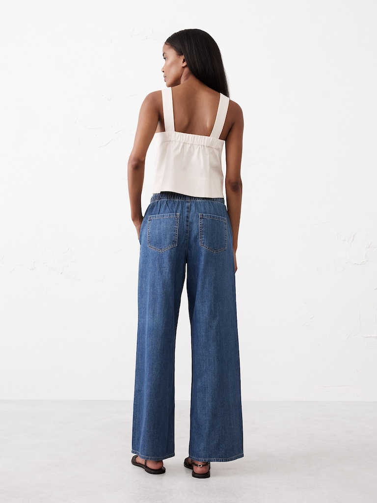 Wide-Leg Mid-Rise Summerweight Pull-On Jean