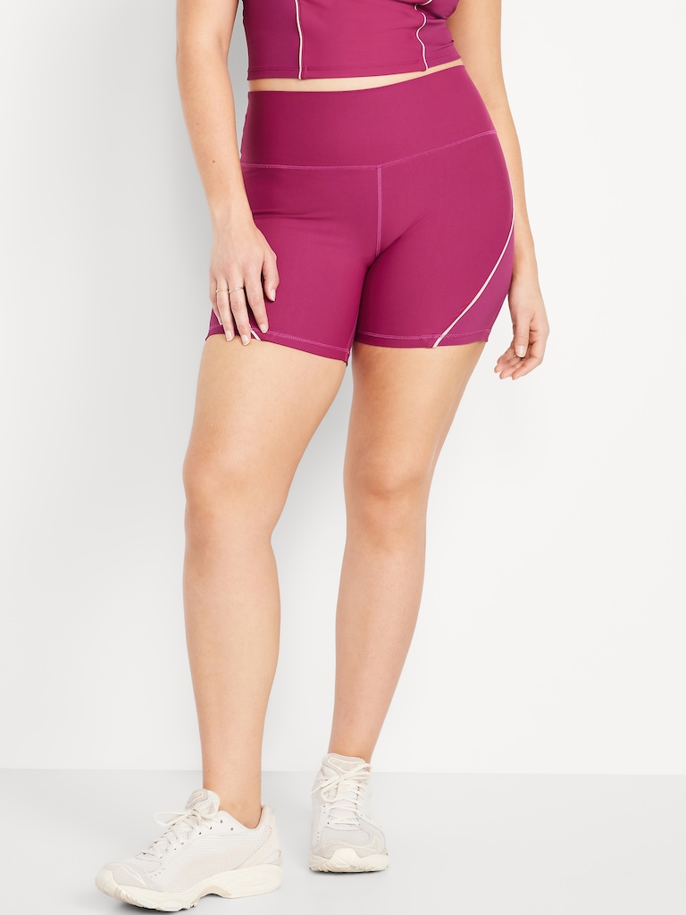 High-Waisted PowerSoft Biker Shorts -- 6-inch inseam