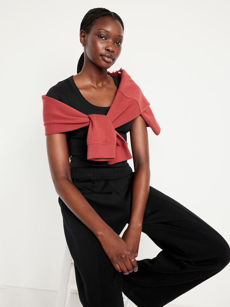 Exhale Seamless Cropped Rib T-Shirt