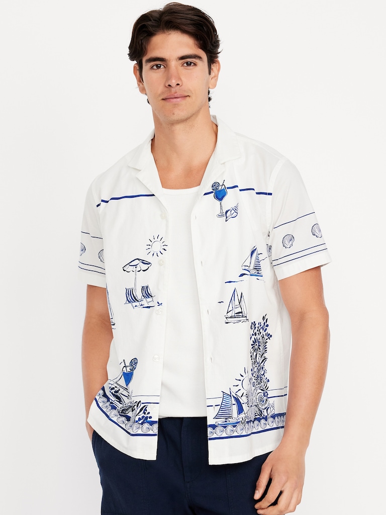 Short-Sleeve Printed Camp Shirt