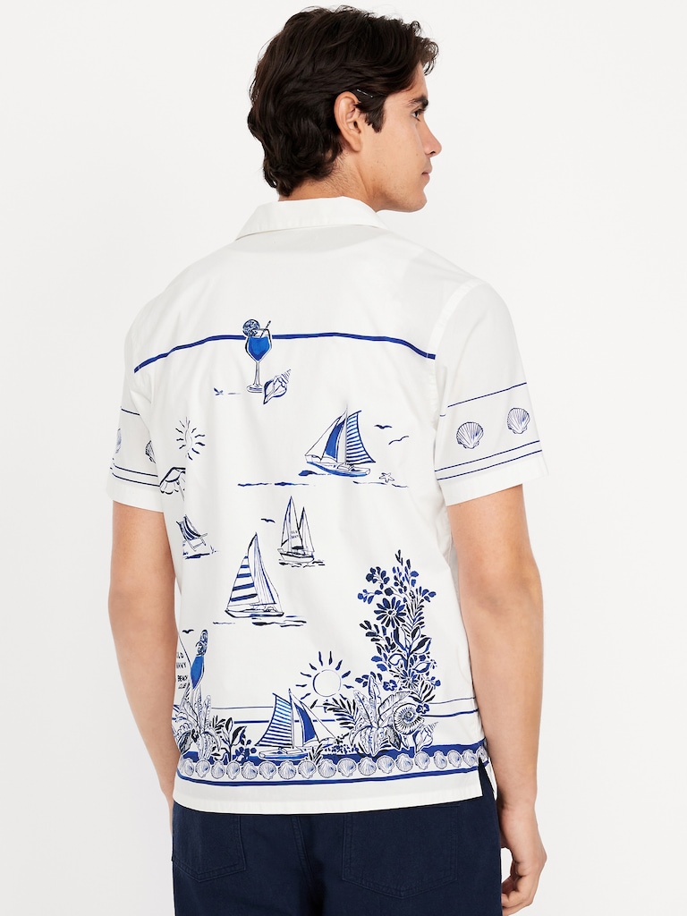 Short-Sleeve Printed Camp Shirt