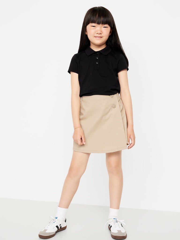 School Uniform Wrap-Front Skort for Girls