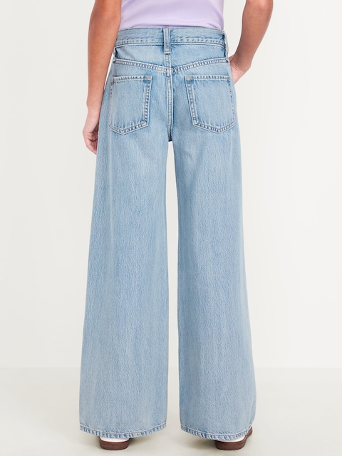 Super Baggy Wide-Leg Embroidered Jeans for Girls