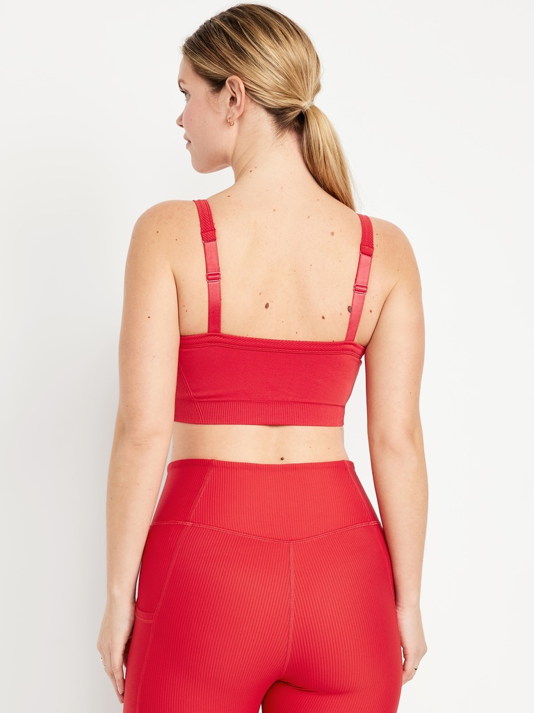 Light Support Fluid Seamless Ribbed Sports Bra