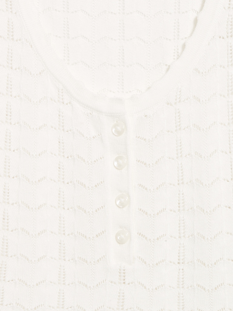 Sleeveless Pointelle Cropped Henley Top