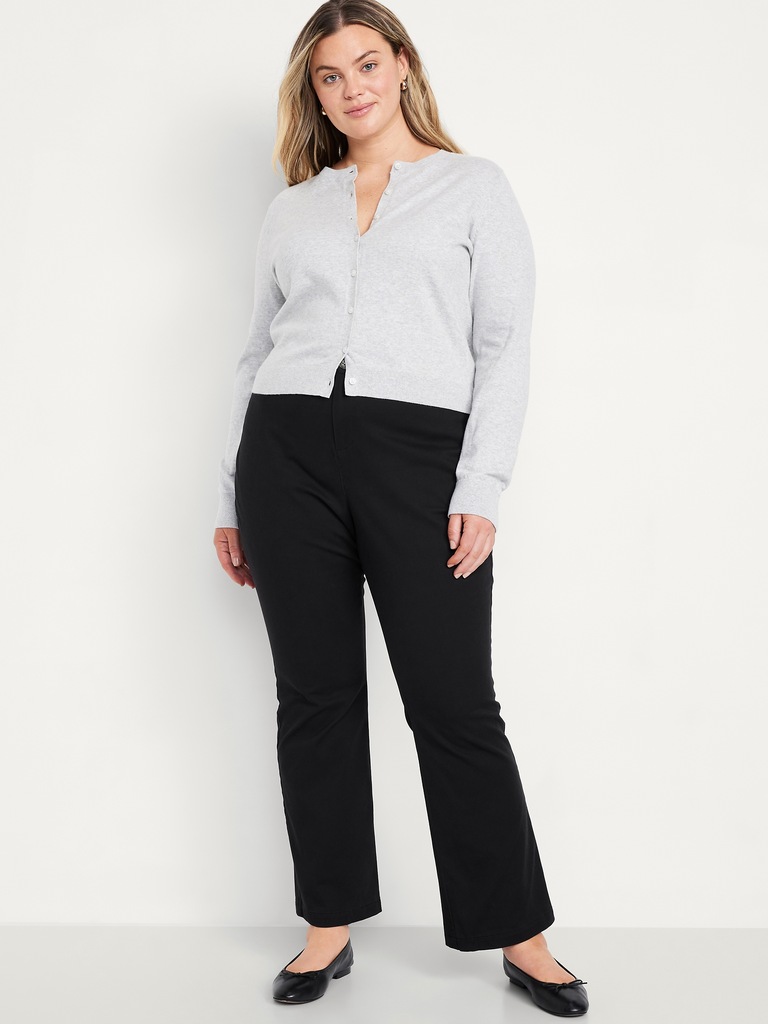High-Waisted Uniform Boot-Cut Pants