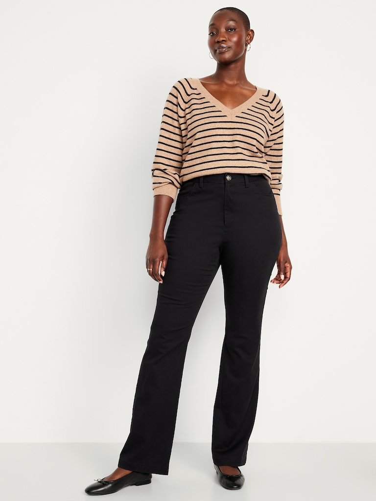 High-Waisted Uniform Boot-Cut Pants