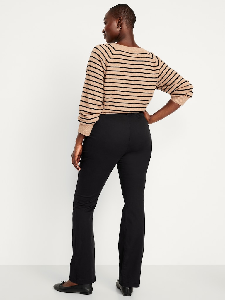 High-Waisted Uniform Boot-Cut Pants
