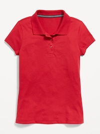 School Uniform Jersey-Knit Polo Shirt for Girls