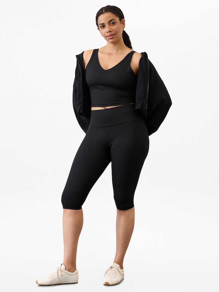 Transcend V Neck Rib Crop Sports Bra A-C