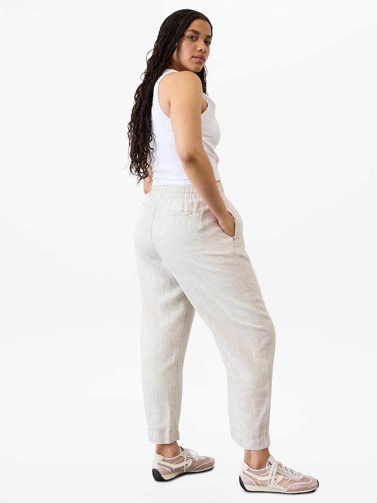 Retreat High Rise Linen Ankle Pant