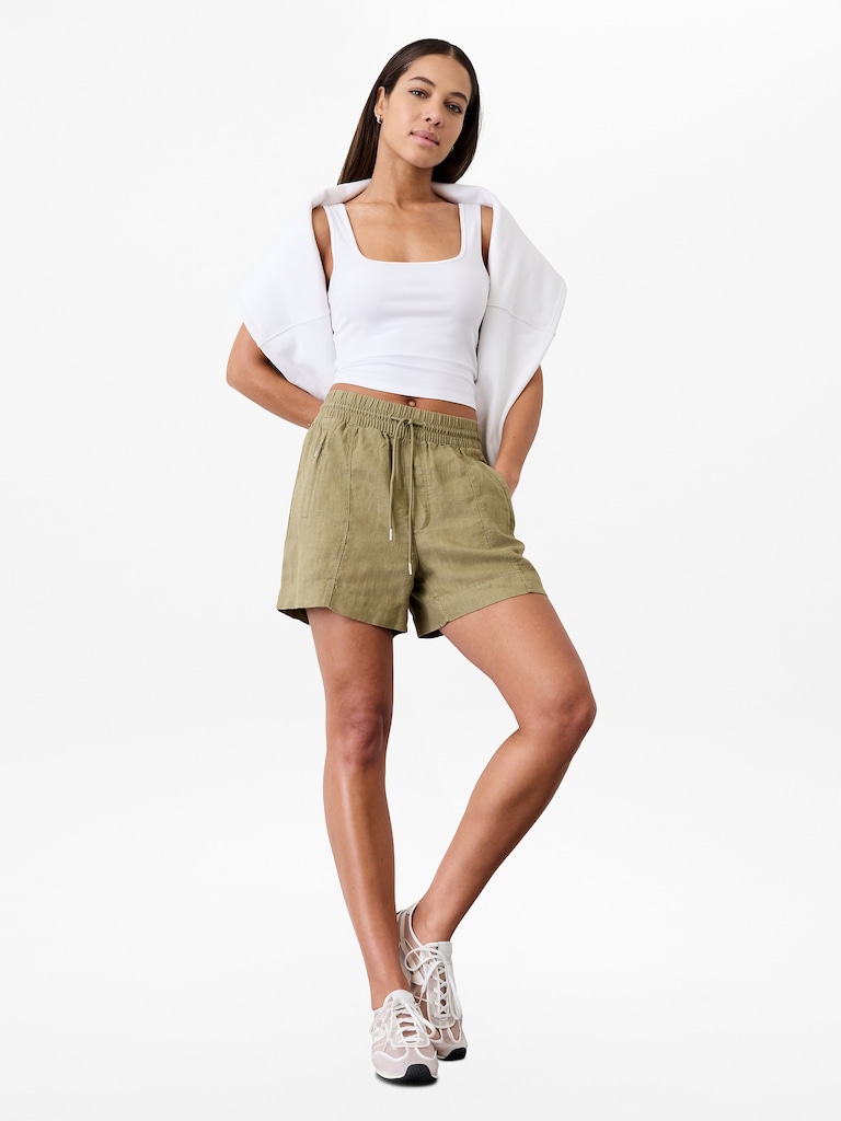 Retreat Linen Mid Rise 4" Short