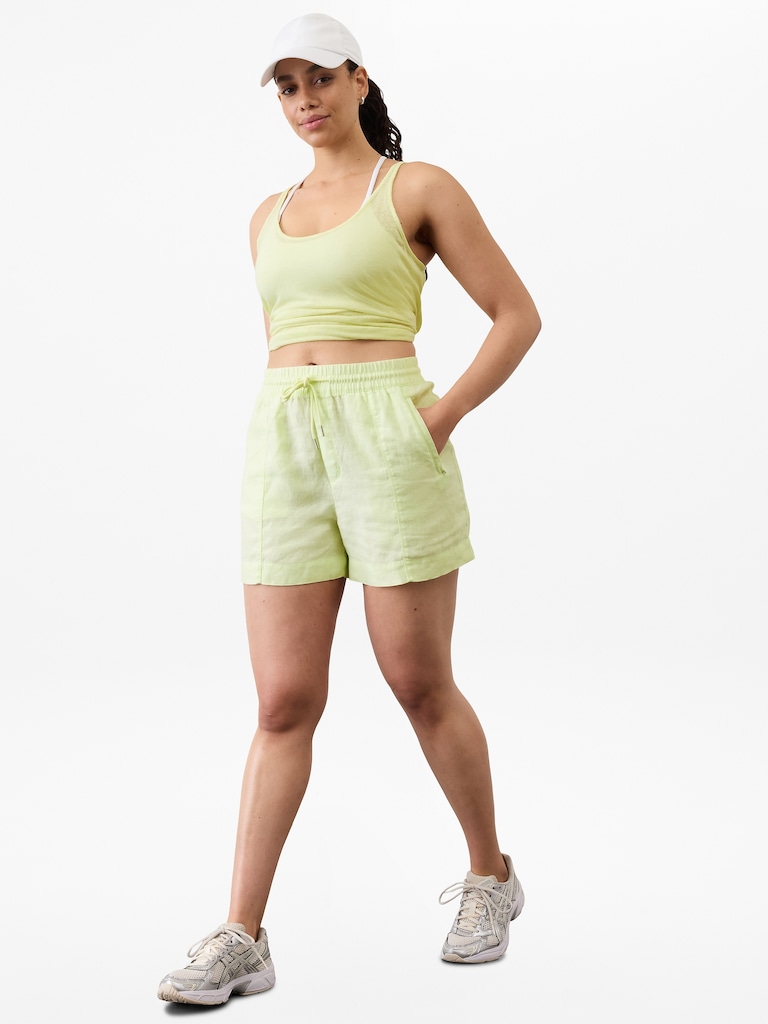 Retreat Linen Mid Rise 4" Short