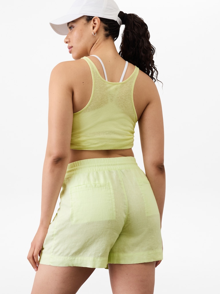 Retreat Linen Mid Rise 4" Short