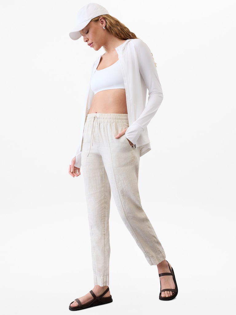 Retreat High Rise Linen Ankle Pant