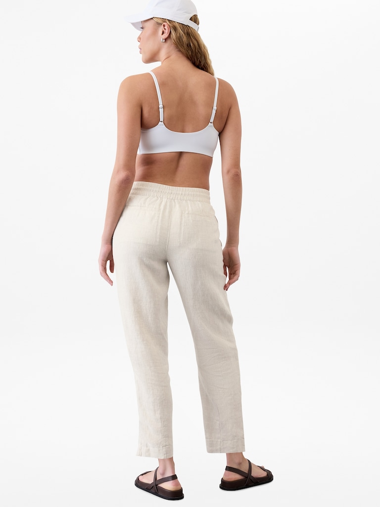 Retreat High Rise Linen Ankle Pant