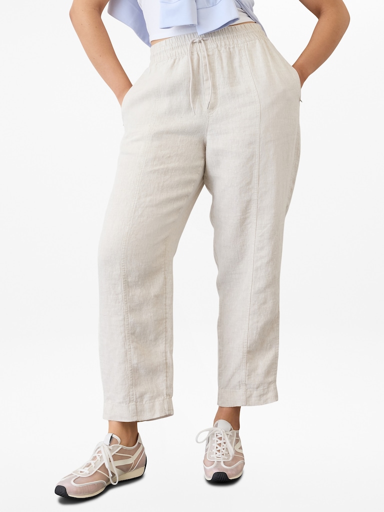 Retreat High Rise Linen Ankle Pant