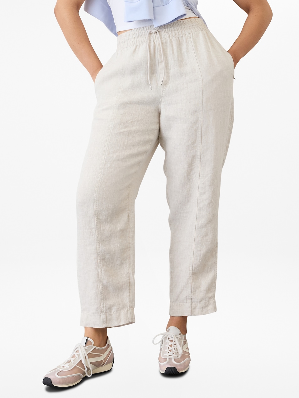 Retreat High Rise Linen Ankle Pant