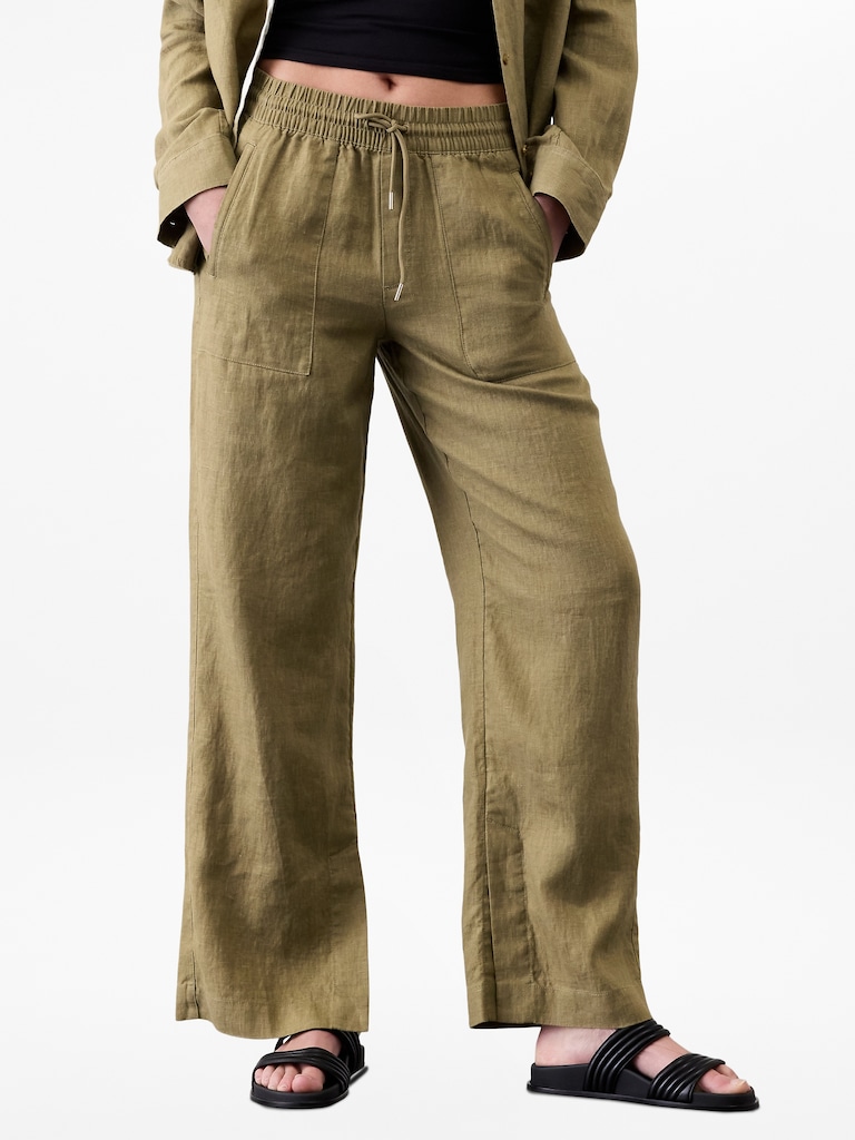 Retreat Linen High Rise Wide Leg Pant