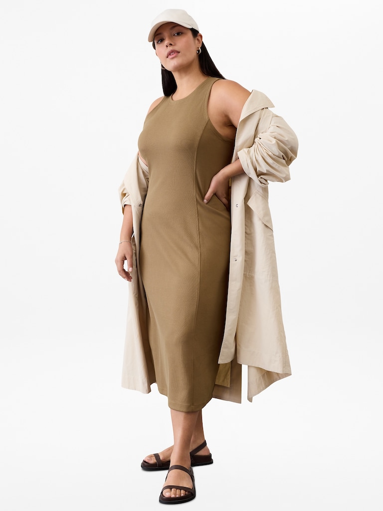 Seasoft Rib Midi Tank Dress