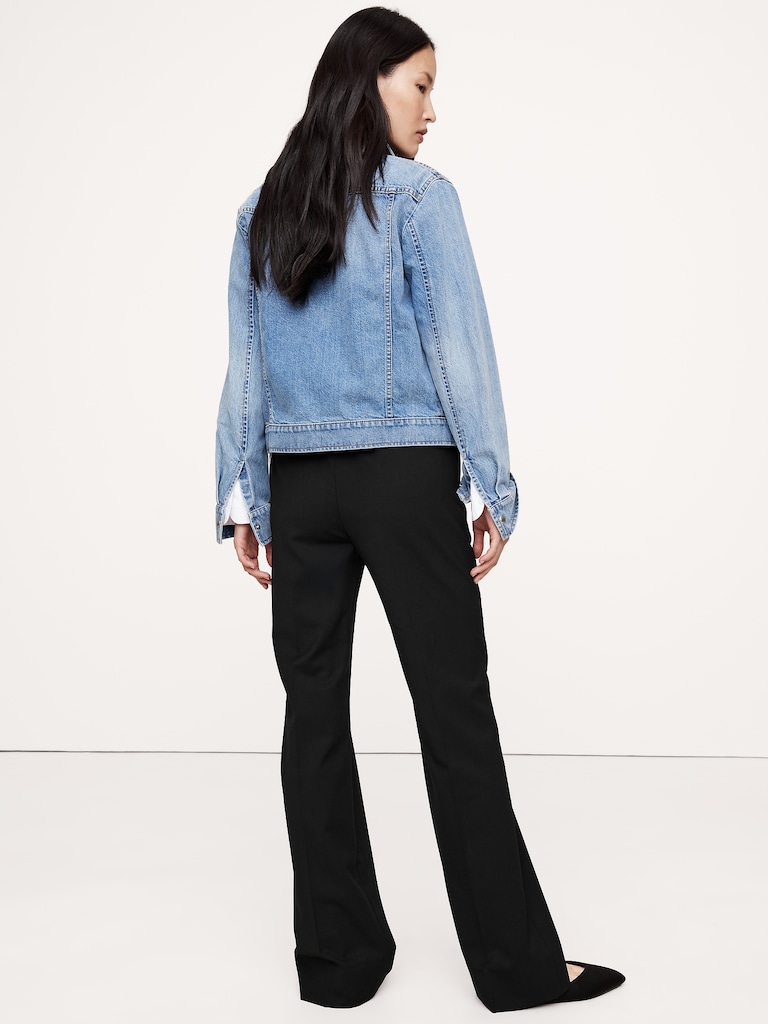 High-Rise Modern Straight Italian Wool Pant