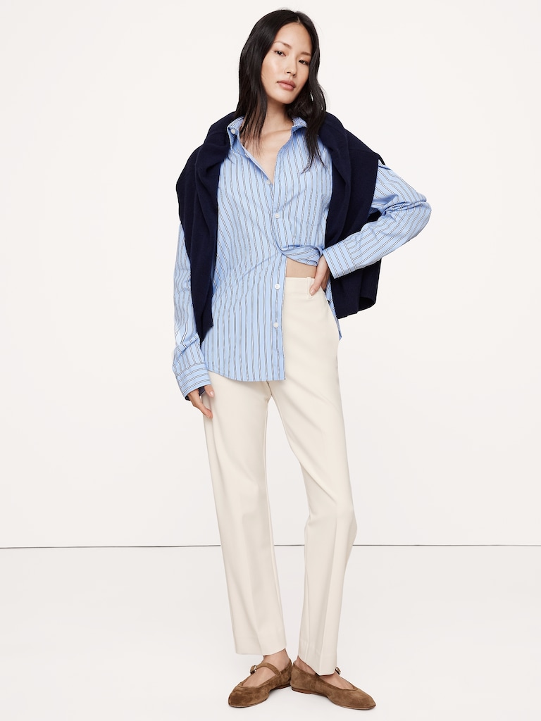 High-Rise Modern Slim City Stretch Ankle Pant