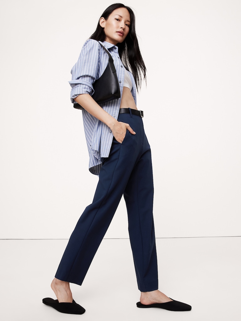 High-Rise Modern Slim City Stretch Ankle Pant