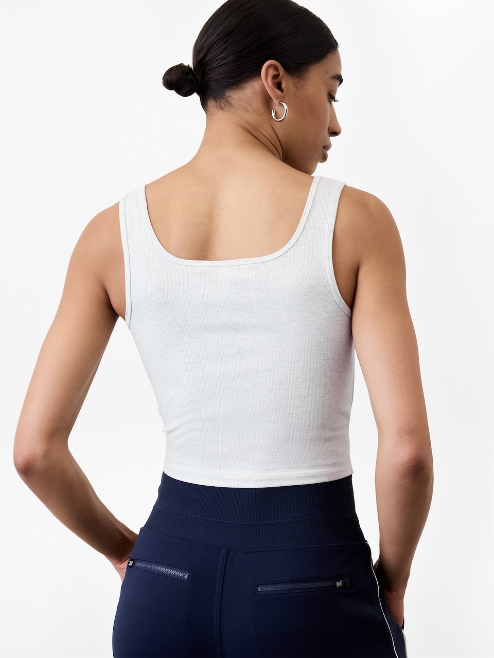 Signature Rib Square Neck Crop Tank