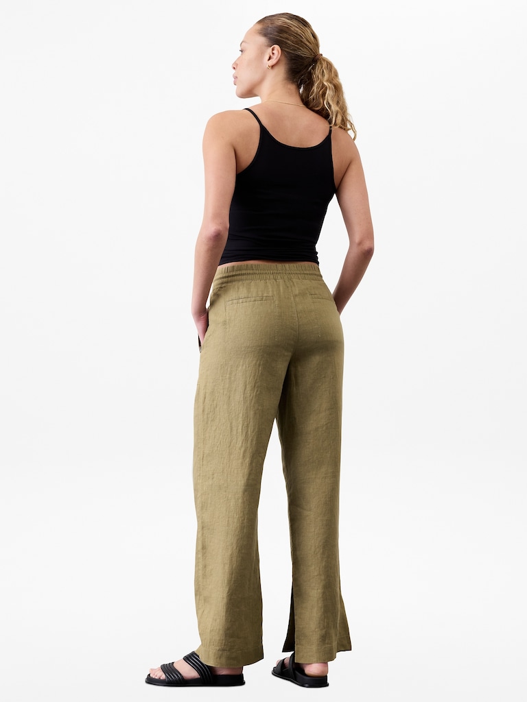 Retreat Linen High Rise Wide Leg Pant