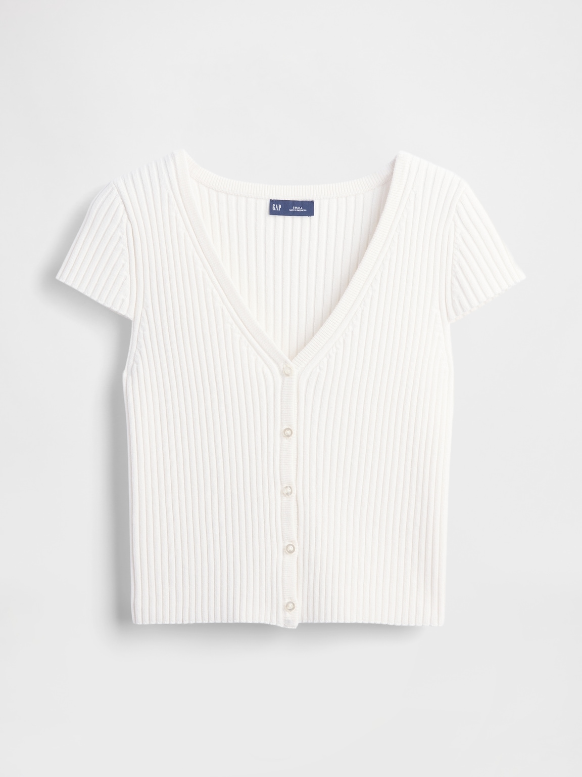 Cropped Rib Cardigan