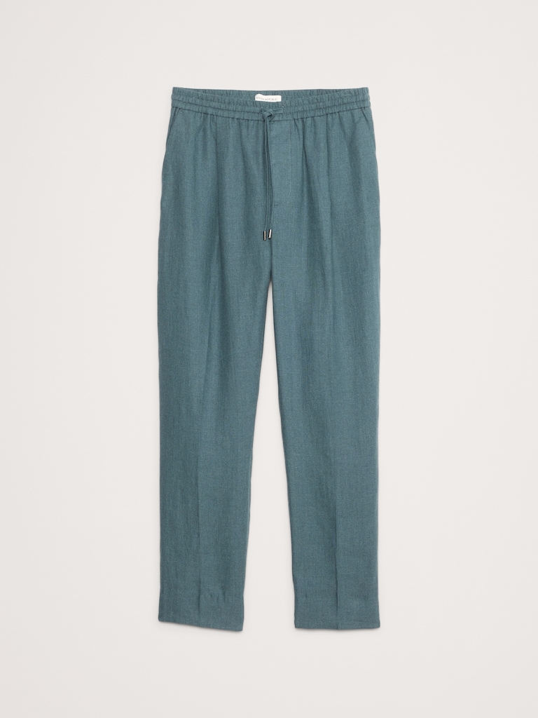 Straight Linen Pull-On Pant