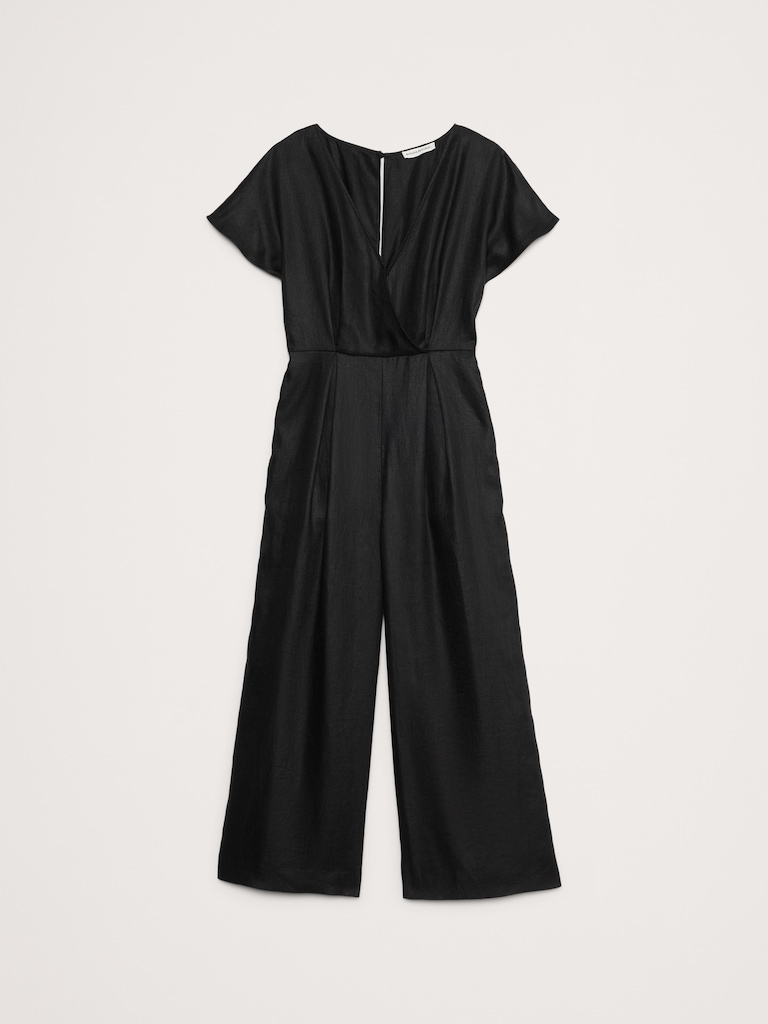 Linen V-Neck Jumpsuit