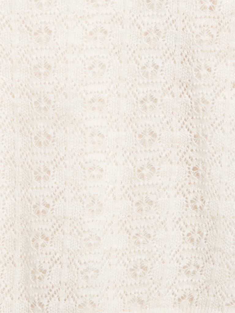 Wool-Blend Puff-Sleeve Tie-Neck Sweater