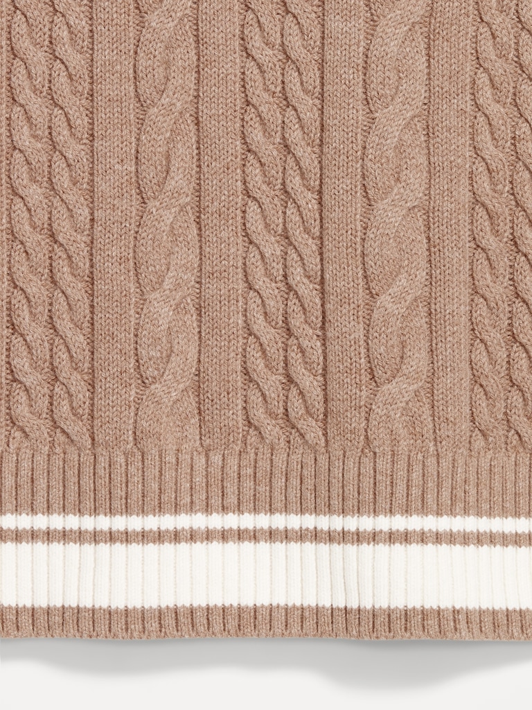Wool-Blend Cable-Knit Vest