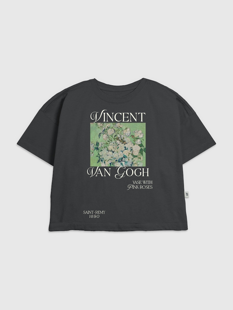 Kids Van Gogh Pink Roses Graphic T-Shirt