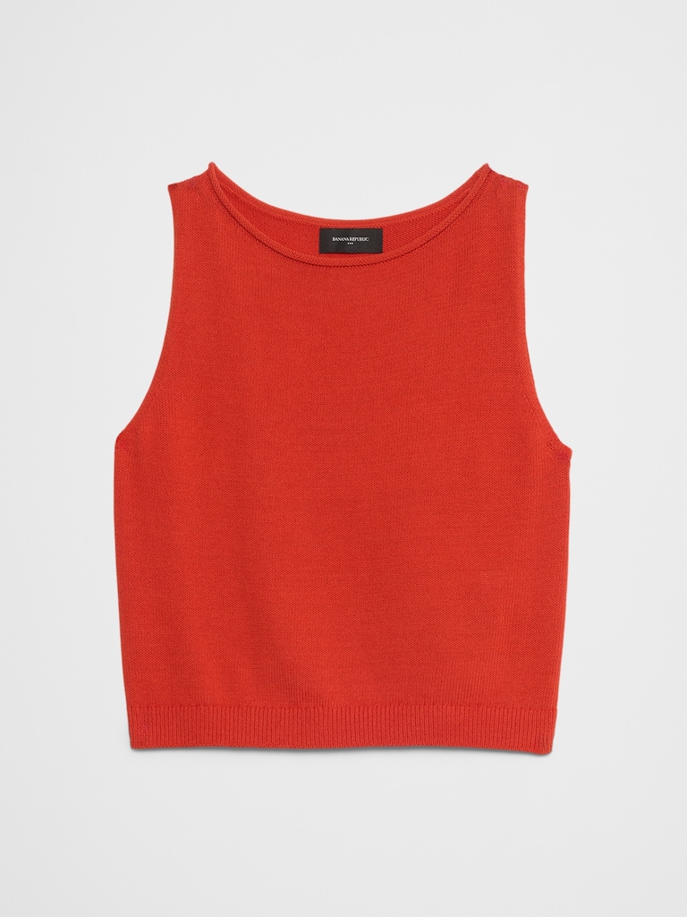 Cropped Boatneck Sweater Shell