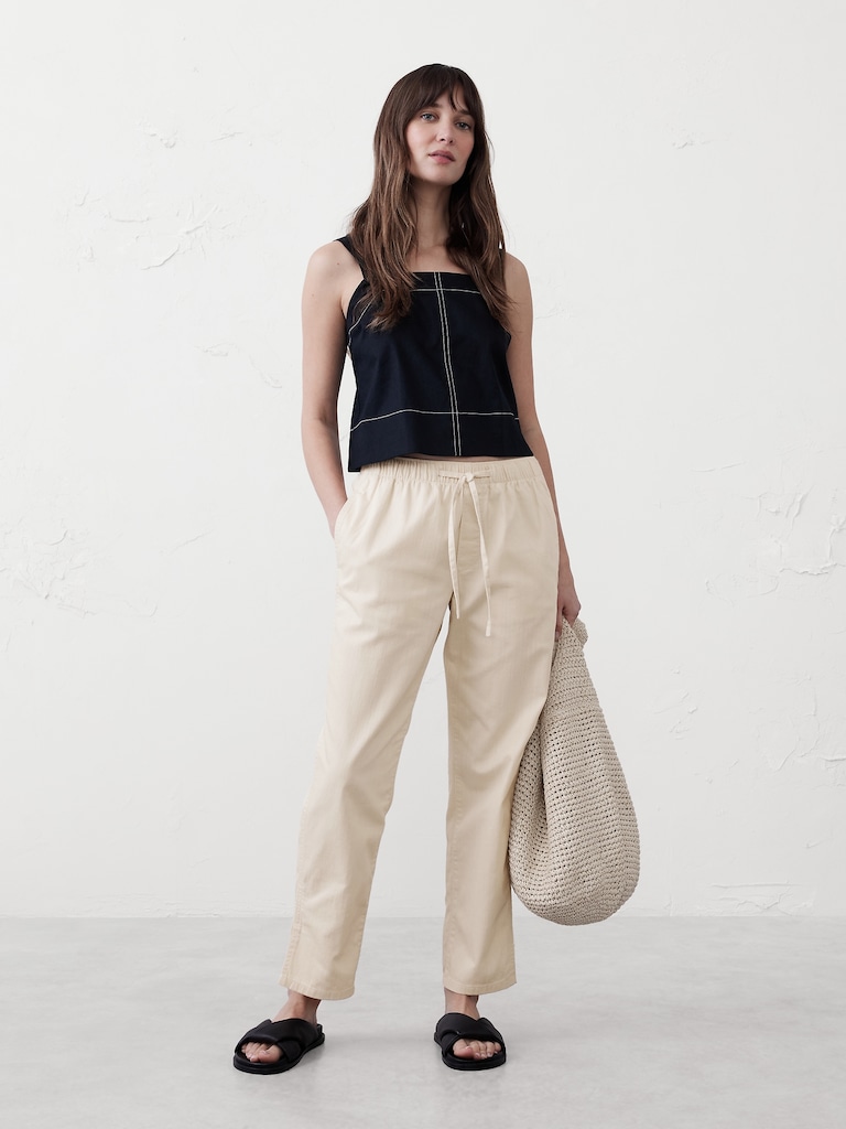 Tapered Mid-Rise Summerweight Pull-On Jean