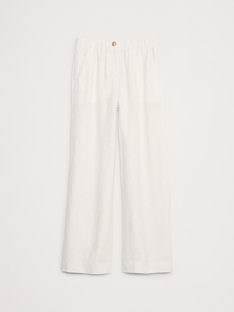 Wide-Leg Linen Pull-On Pant