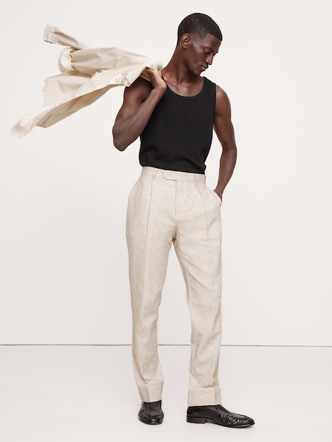 beige bodycon dress long sleeve Linen Suit Pants Natural Beige Men | KARL LAGERFELD main image 0