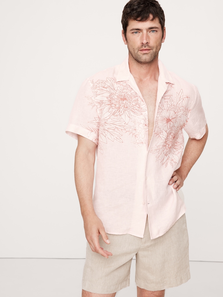 Standard-Fit Linen Resort Shirt