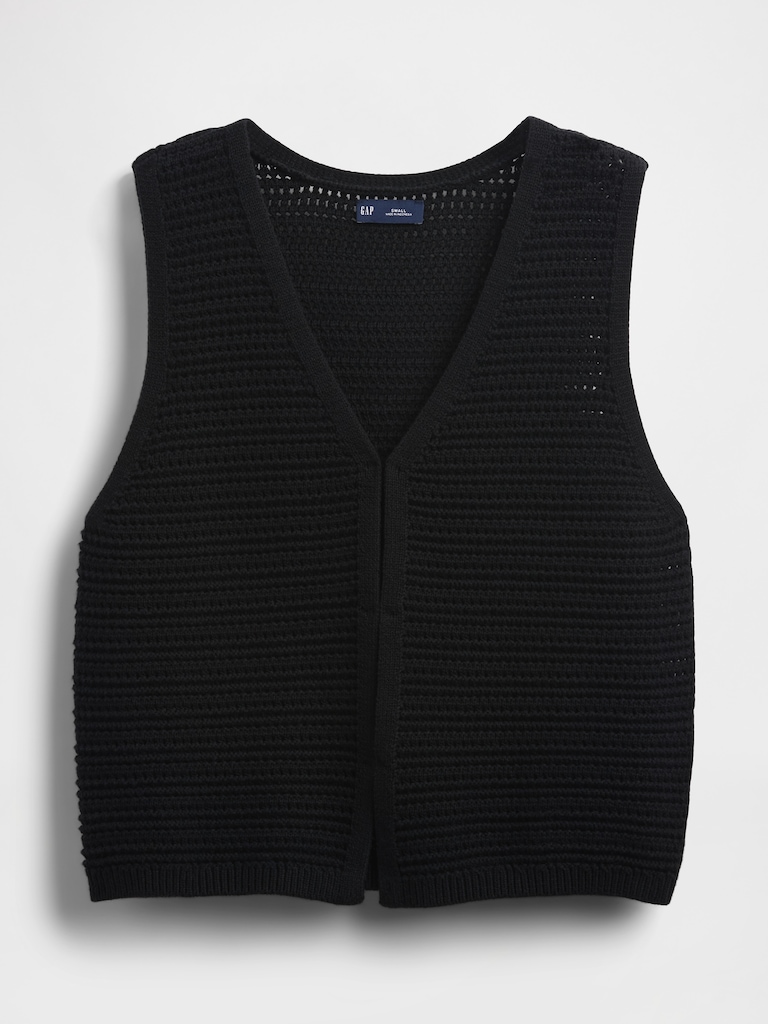 100% Cotton Crochet Hook-Front Vest