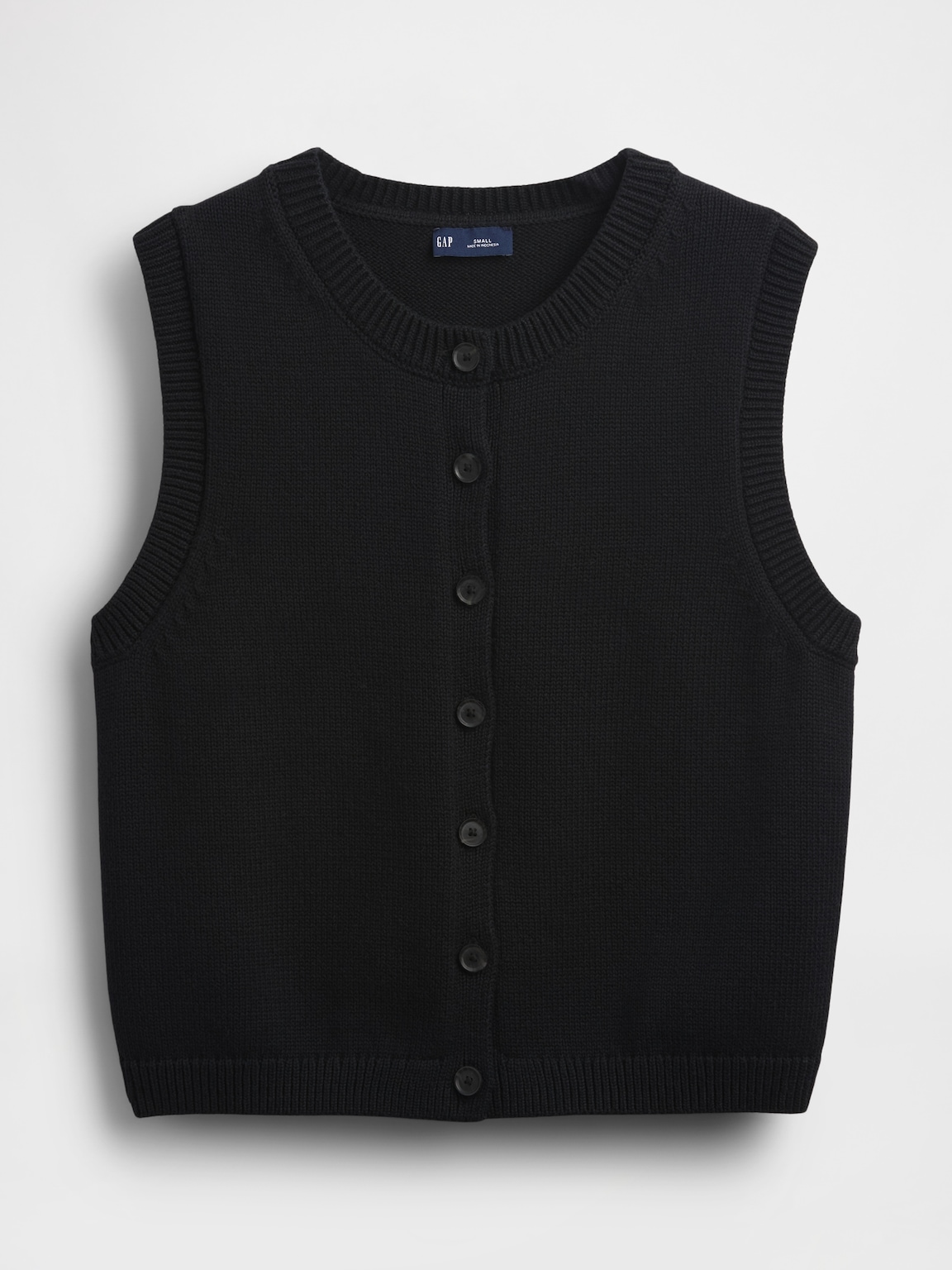 Cropped Cardigan Sweater Vest