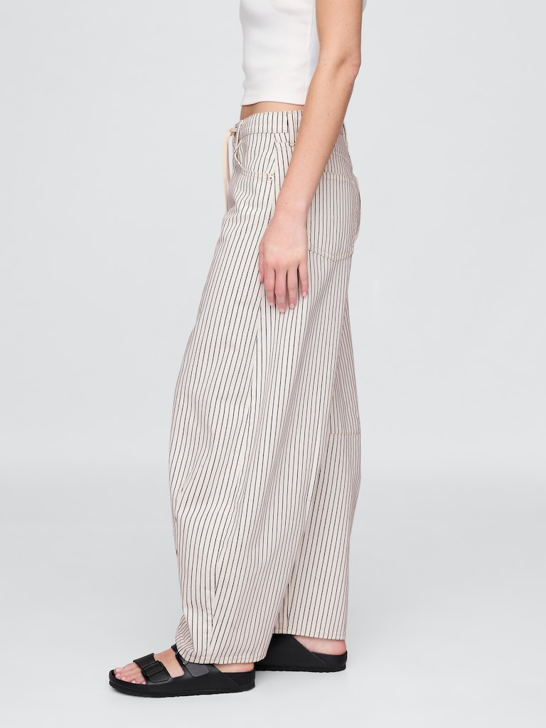 High Rise Denim Stripe Horseshoe Jeans